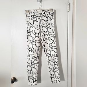 Zara black and white star pattern size 6 stretchy jeans.